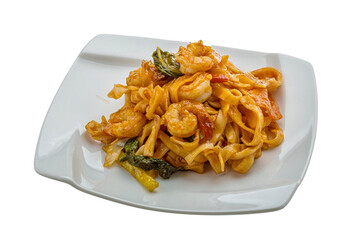 Fried noodles with shrimps