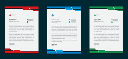 Professional & modern letterhead template design with geometric shapes Minimal company business style letterhead set concept 