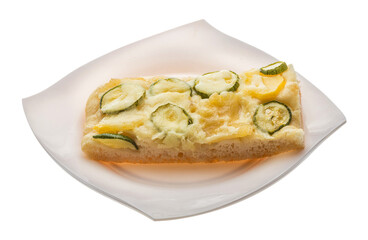 Pizza with zucchini