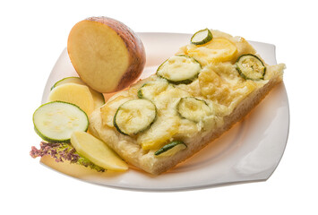 Pizza with zucchini