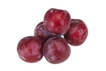 Sweet ripe plum isolated on white