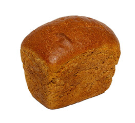 loaf of whole rye bread isolated