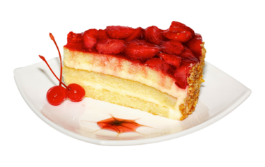 cake with strawberry topping
