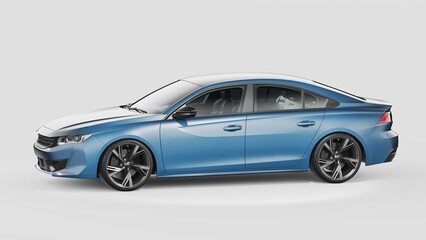 Obraz premium 3D rendering of a brand-less generic concept car in studio environment