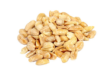 Close-up image of peanuts studio isolated on white background