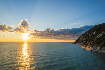 Aerial view of Italian coast in Portonovo