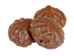 souffle in a dark chocolate on white background