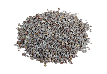 Poppy Seeds (Papaver Somniferum) on white background