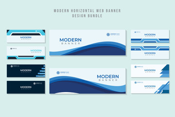 Premium Modern corporate Horizontal Banner design bundle Vector file.