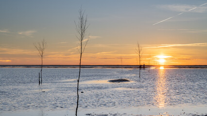 Footpath to Island Mand&oslash; under Water, Denmark