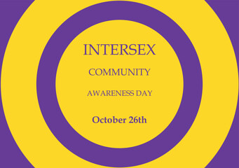 Horizontal poster announcing Intersex Awareness Day to be celebrated on October 26.