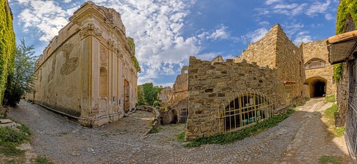 Picture from the abandoned historic ruined village of Bussana in Italy during the day