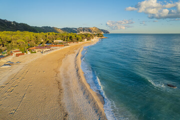 Aerial view of Italian coast in Portonovo