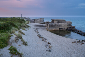 Bunkers at the Beach of Skagen, Denmark - 533202332