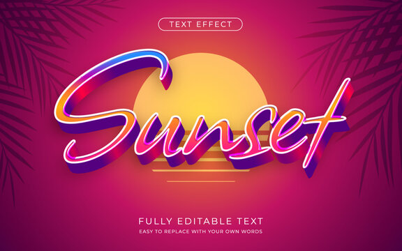 Sunset Text Effect Editable font style
