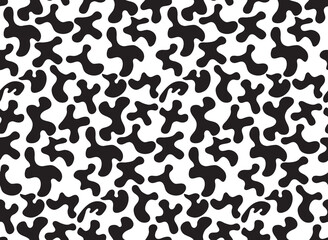Fototapeta premium Black liquid shape frame.Organic shape. Irregular stain.Liquid abstract figure.Black blob.Seamless camouflage pattern.Abstract organic shapes. Chaotic liquid shapes.