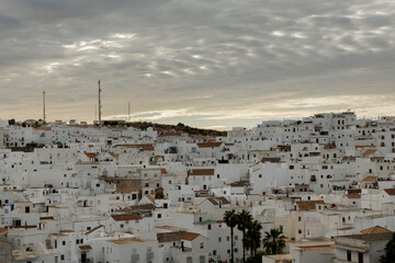 Obraz premium Beautiful white village in Andalusia Spain called Véjer de la frontera in summer August 2022