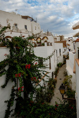 Beautiful white village in Andalusia Spain called Véjer de la frontera in summer August 2022