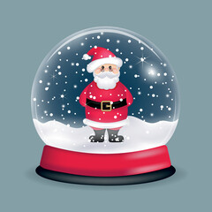 Christmas snow ball and Santa Claus