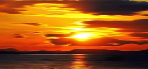 Naklejka na ściany i meble sunset view on the western horizon