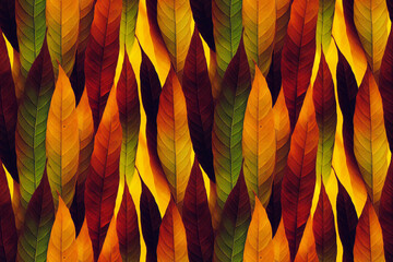 repeating wallpaper with autumn leaves motif.
