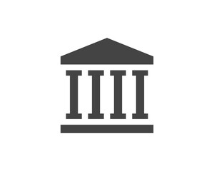 Government icon vector. Building construction symbol. Architecture residental design. Classic estate sign.