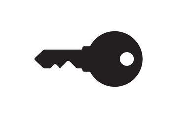 Key icon for lock and open door in house. Safety and security protection symbol.