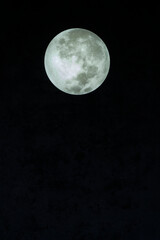 Naklejka na ściany i meble Moon close-up on a black background. Vertical image