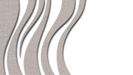 A 3d rendering image of many curved white concrete wall.