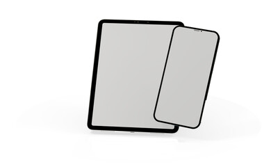 Fototapeta na wymiar Realistic horizontal black tablet pc pad computer mockups