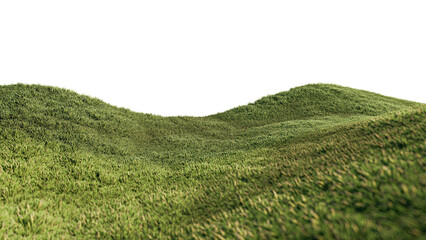 A 3d rendering image of grassed hill nature scenery - obrazy, fototapety, plakaty