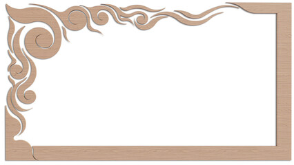A 3d rendering image of Thai pattern frame on a white background