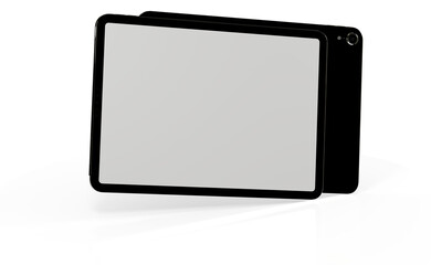 Photo 3D brandless tablet with empty screen isolated