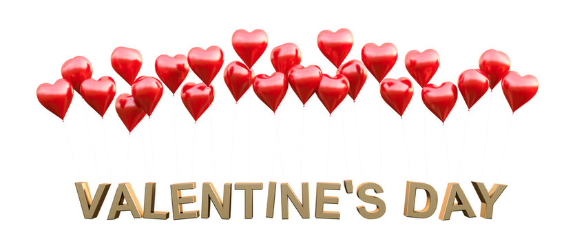 3D rendering image of balloon for valentine's day background