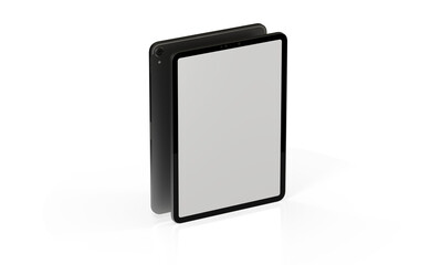 tablet pc - Modern black tablet computer isolated on white background.