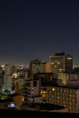 São Paulo city center at night with a view of the illuminated buildings