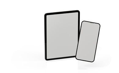 smartphone and tablet in 3d