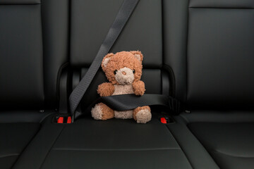 teddy bear in the car