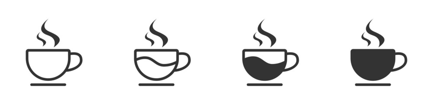 Coffee cup icon set. Simple design. Vector illustration.