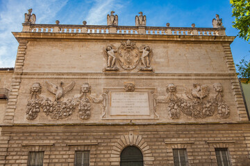 Facade of Hotel des Monnaies in Avignon, France