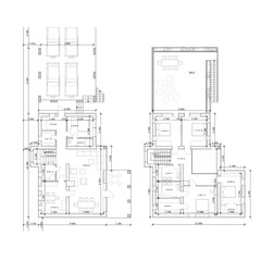 Detailed architectural private house floor plan, apartment layout, blueprint. Vector illustration