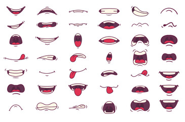  cartoon character talking mouth and lips expressions vector animations part Two.eps