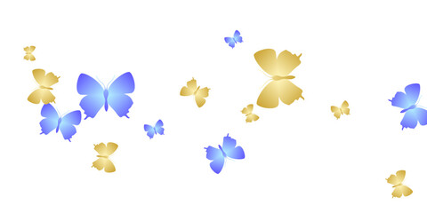 Exotic bright butterflies flying vector illustration. Spring colorful moths. Wild butterflies flying fantasy wallpaper. Tender wings insects graphic design. Garden beings.