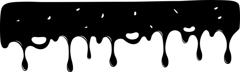 Black Melting Paint.Current paint, stains. Vector illustration