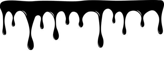 Black Melting Paint.Current paint, stains. Vector illustration