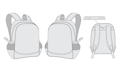 kids backpack vector