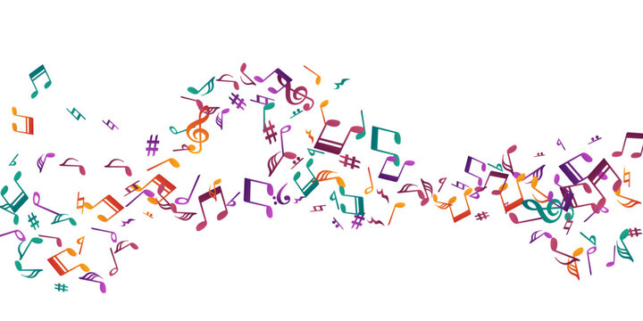 Musical note symbols vector backdrop. Song