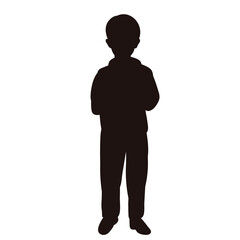 boy silhouette on white background isolated