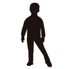 boy silhouette on white background isolated vector