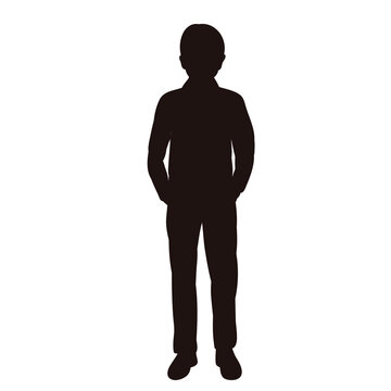 boy silhouette on white background